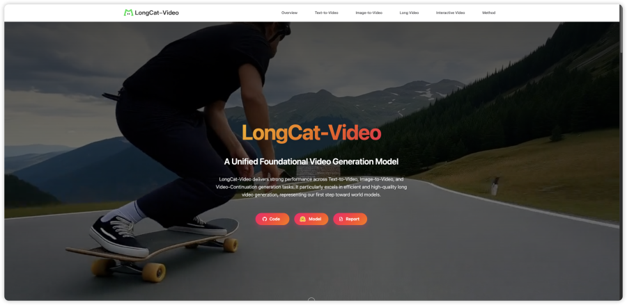 LongCat-Video官网预览图