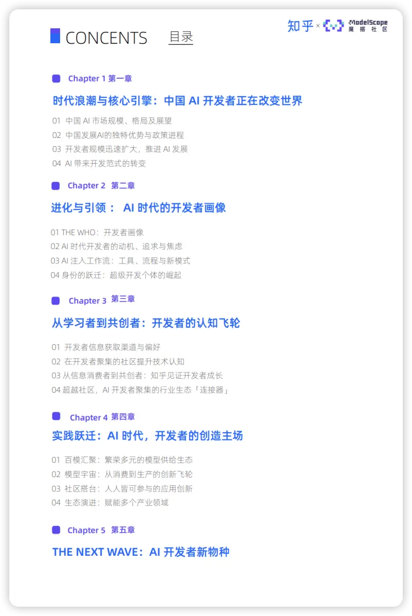 《AI时代开发者生态白皮书》目录