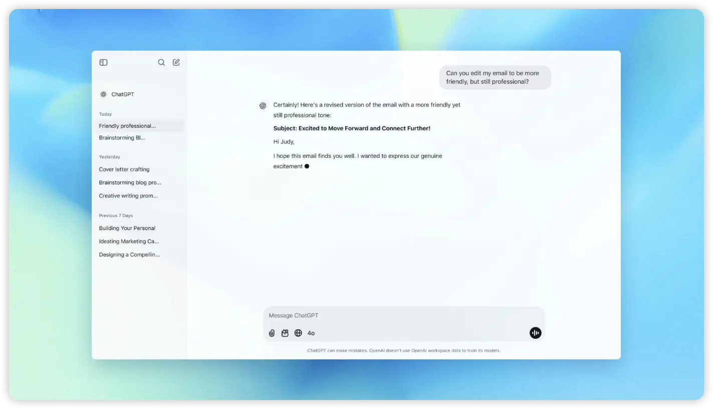 ChatGPT使用示例图