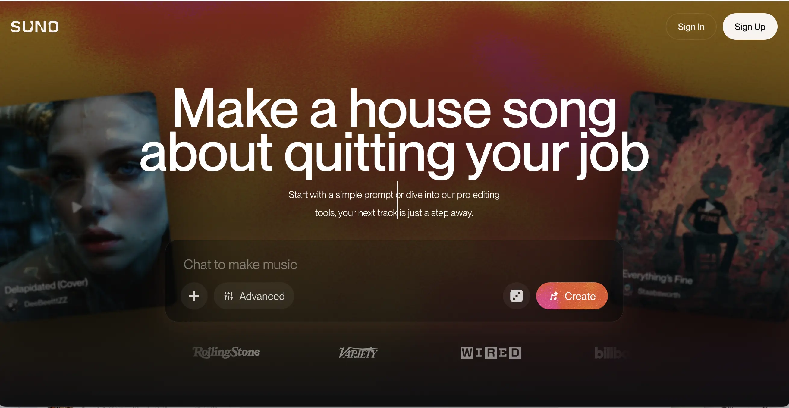 SUNO用户界面预览