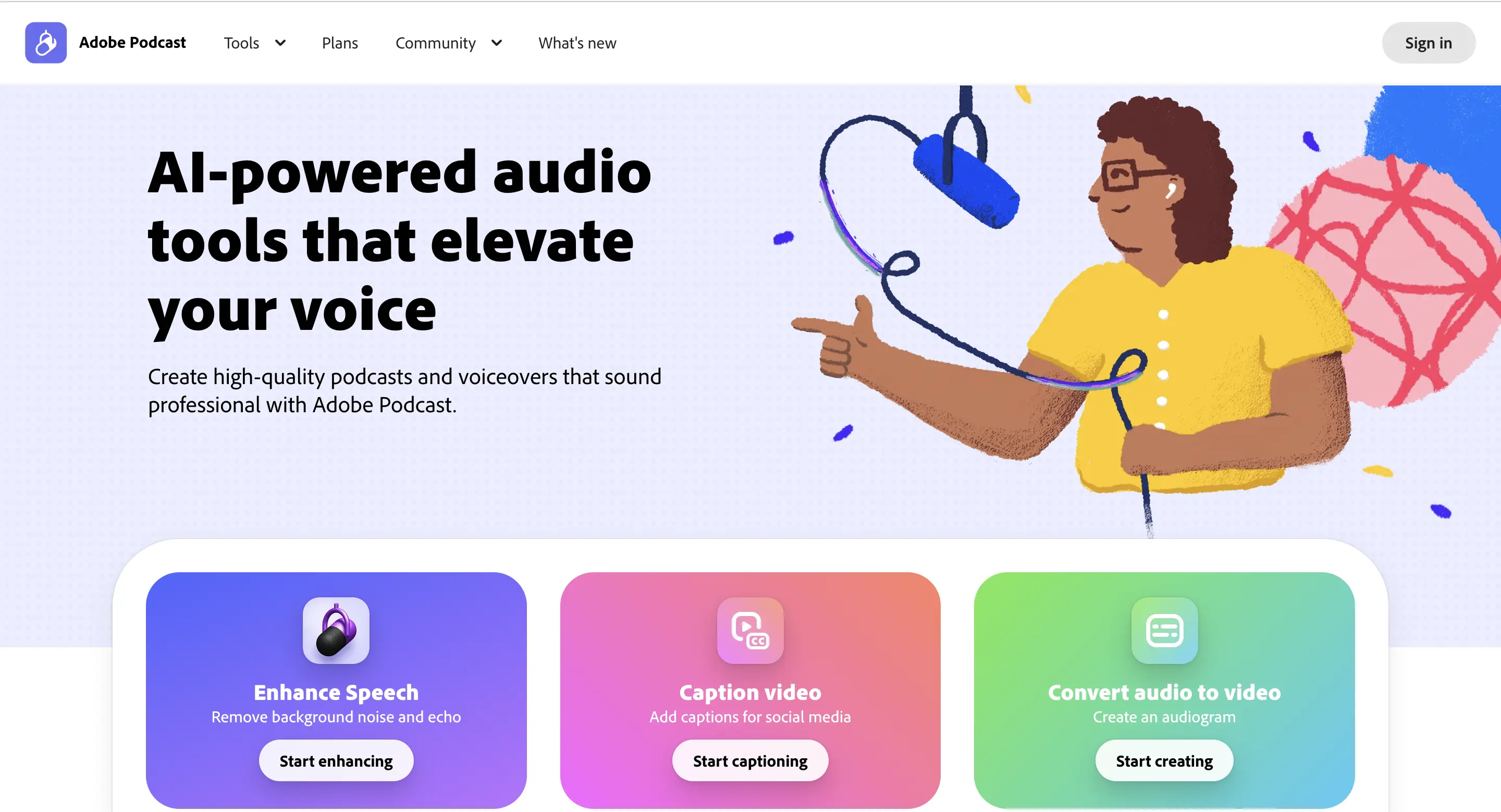 Adobe Podcast官网预览图