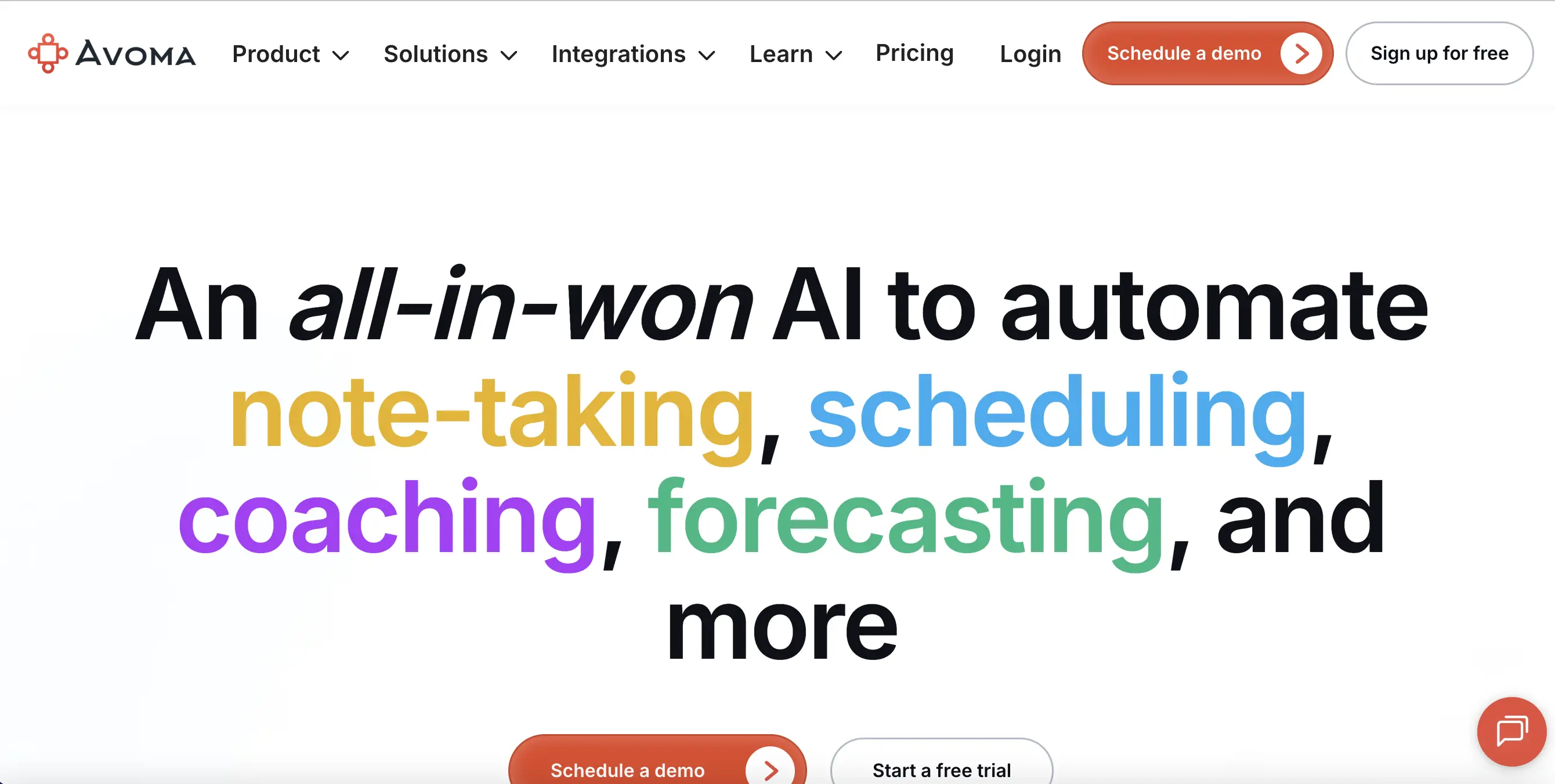 Avoma功能预览图