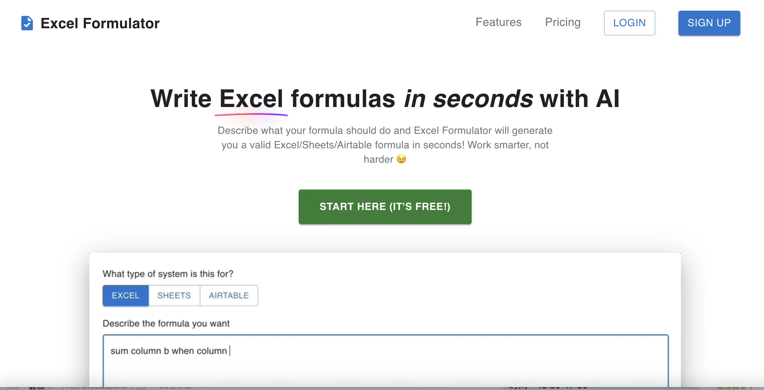 Excel Formulator功能预览图