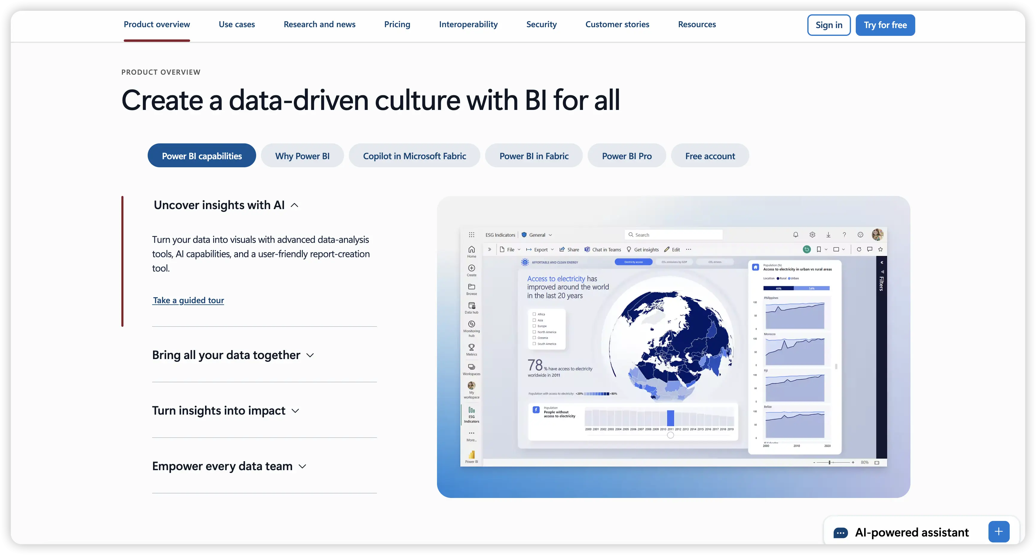 Power BI官网预览图
