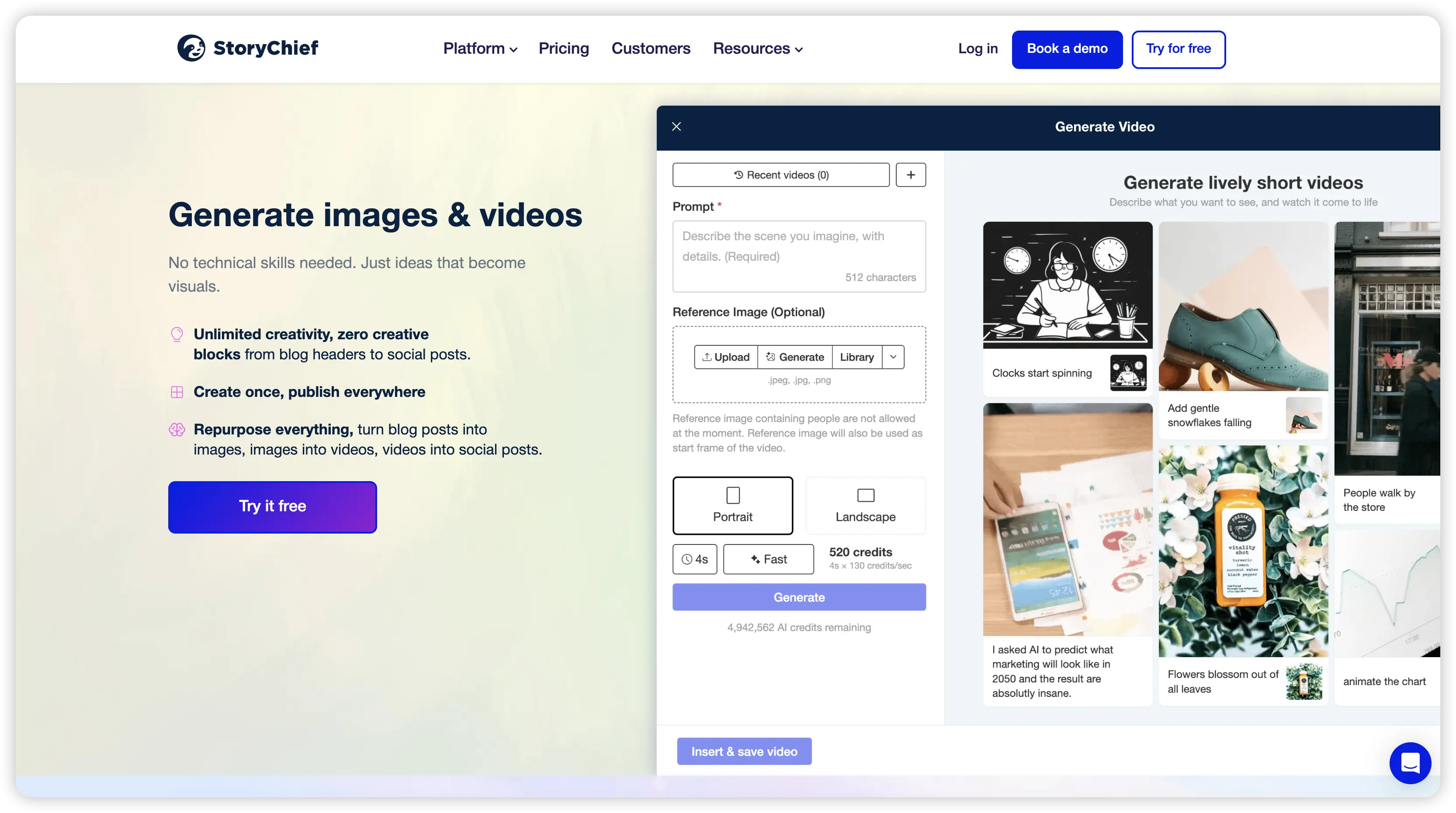 StoryChief的官网预览图